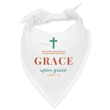Grace Upon Grace – John 1:16 Christian - Bandana - Weiß - Vorne