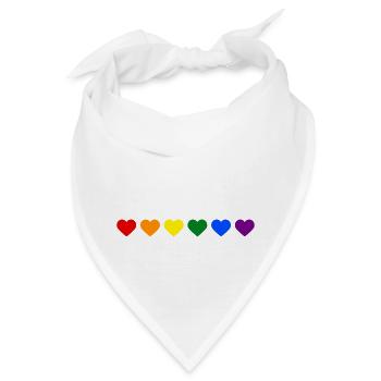 Regenbogenherzen - Bandana - Weiß - Vorne