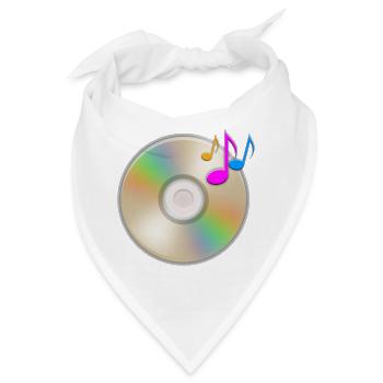 Musik CD schwebende Noten - Bandana - Weiß - Vorne