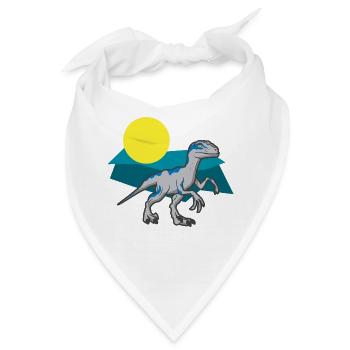 Velociraptor Ausgestorbener Urzeit Dino - Bandana - Weiß - Vorne