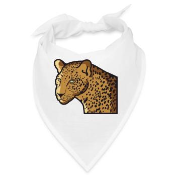 Leopard Wildkatze Großkatze im Wildlife Jungle - Bandana - Weiß - Vorne