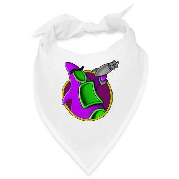 Purpur Alien mit Tentakel - Bandana - Weiß - Vorne