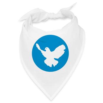 Friedenstaube & internationales Friedenszeichen - Bandana - Weiß - Vorne