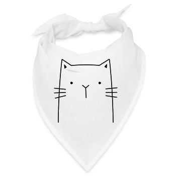Katze Kätzchen Geschenkidee für Katzenfreunde - Bandana - Weiß - Vorne