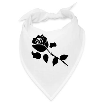 Black Rose Flora - Bandana - Weiß - Vorne