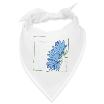 Kornblume minimalistisch - Bandana - Weiß - Vorne
