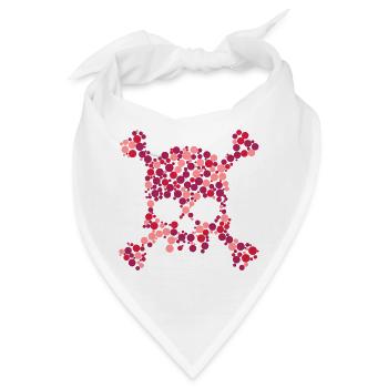 Totenkopf-Design mit vibrierenden Kreisen - Bandana - Weiß - Vorne