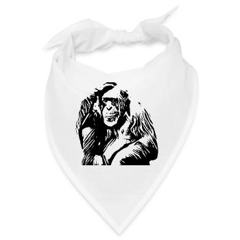 Schimpanse - Bandana - Weiß - Vorne