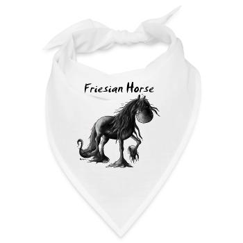 Fröhlicher Friese - Pferd - Bandana - Weiß - Vorne