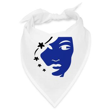 Mädchengesicht  Frauengesicht - Bandana - Weiß - Vorne