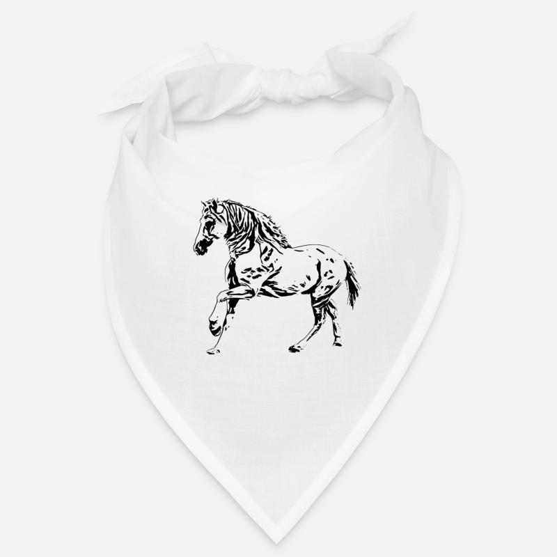 Pferd - Bandana - Weiß