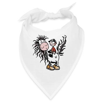 Junge aufm Pferdchen - Bandana - Weiß - Vorne