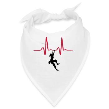 Kletterin und Herzschlag, Klettern - Bandana - Weiß - Vorne