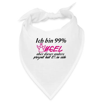 Ich bin 99 Prozent Engel... - Bandana - Weiß - Vorne