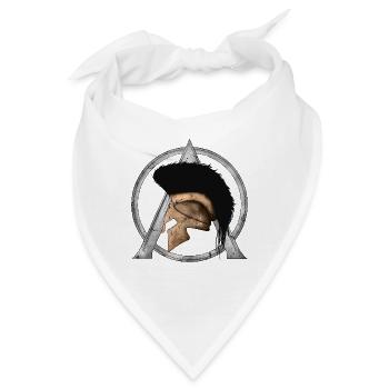 Leonidas Helm und Sparta Symbol - Bandana - Weiß - Vorne