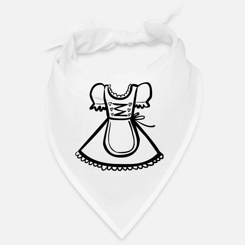 Dirndl – Schwarz-Weiß-Zeichnung – einfärbbar Bandana