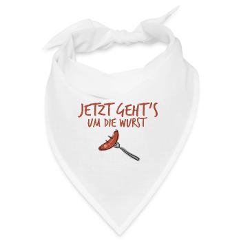 Um die Wurst. - Bandana - Weiß - Vorne