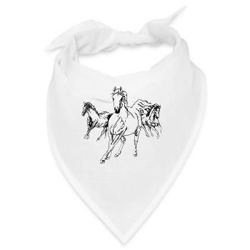 Pferde - Bandana - Weiß - Vorne