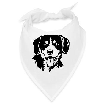Entlebucher Sennenhund Kopf - Bandana - Weiß - Vorne