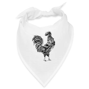 Hahn - Bandana - Weiß - Vorne