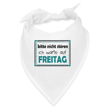 Freitag. Wochenende. Büro. - Bandana - Weiß - Vorne