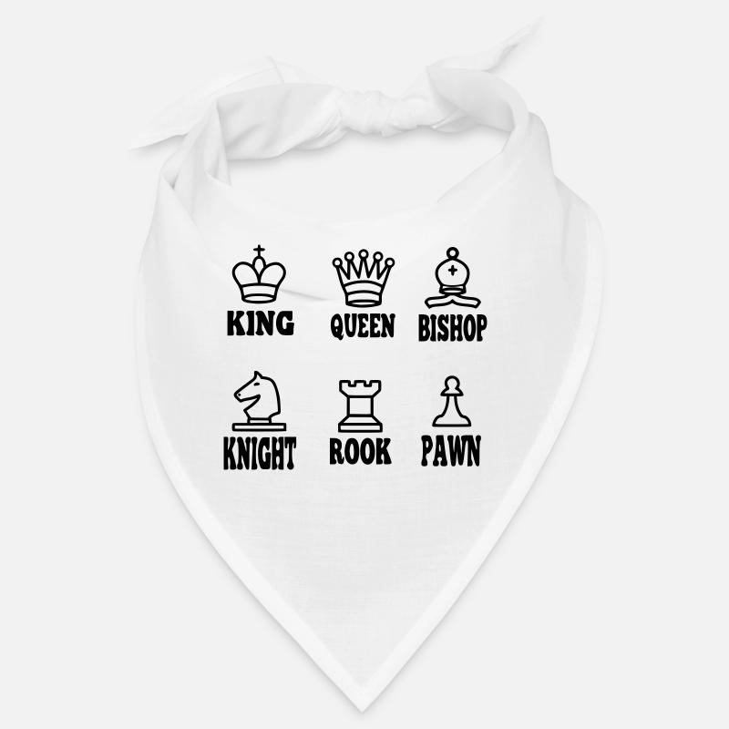 chesse figures on white Bandana