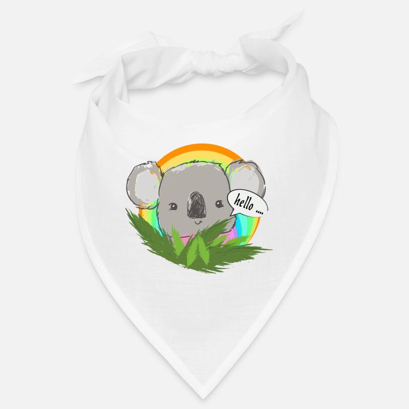 Koala im Regenbogenkreis - Bandana - Weiß