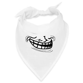 Lustige Trollface Meme Maske Grinsend - Bandana - Weiß - Vorne