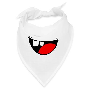 froh glad lächeln Mund Gesichtsmaske Geschenkidee - Bandana - Weiß - Vorne
