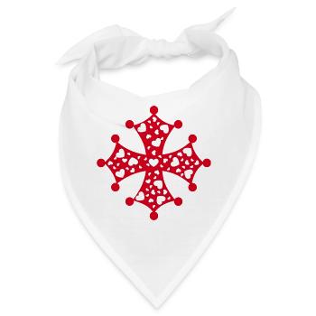 Okzitanisches Herzkreuz - Bandana - Weiß - Vorne