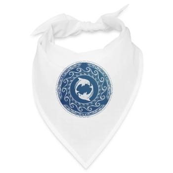 Delfine Zwillinge - Bandana - Weiß - Vorne