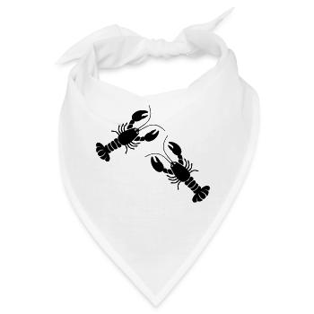 two lobsters - Bandana - Weiß - Vorne