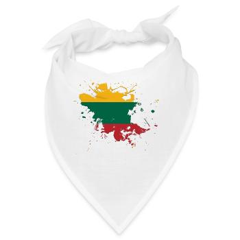 Litauen Flagge als Farbklecks - Bandana - Weiß - Vorne