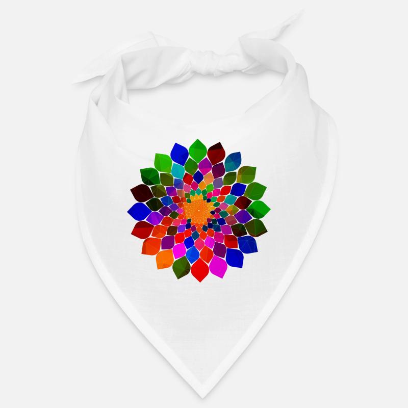 Fleur de fleurs de mandala colorées - Bandana - blanc