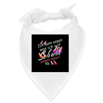 Ich kann Essen was ich will, Schuhe passen immer ! - Bandana - Weiß - Vorne