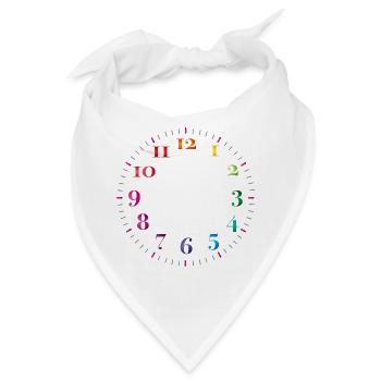 Zifferblatt mit bunten Ziffern ohne Uhrzeiger - Bandana - Weiß - Vorne