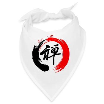 Zen enso zen Kreis rot und schwarz - Bandana - Weiß - Vorne