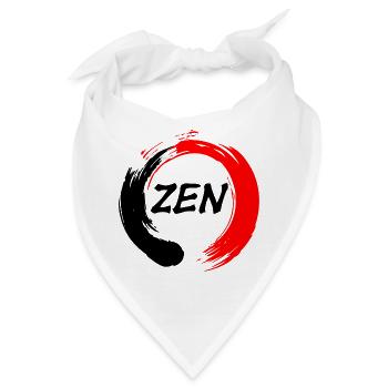 Zen geschrieben in enso zen Kreis rot und schwarz - Bandana - Weiß - Vorne