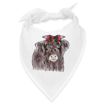 Highland Baby Kuh - Bandana - Weiß - Vorne