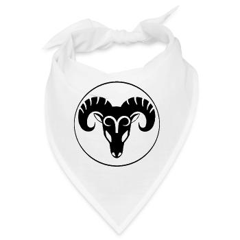 Zeichen des Tierkreises schwarzes Widder - Bandana - Weiß - Vorne
