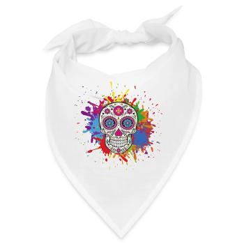 Mexikanischer Schädel - Bandana - Weiß - Vorne