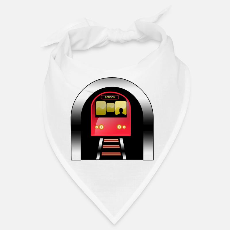 Train rouge de Londres sous arche Bandana