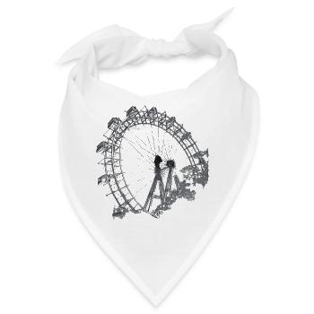 Wiener Riesenrad im Prater, Wahrzeichen von Wien - Bandana - Weiß - Vorne