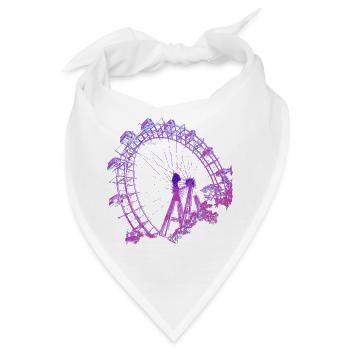 Wiener Riesenrad im Prater, Wahrzeichen von Wien - Bandana - Weiß - Vorne