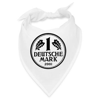 DM Deutsche Mark D-Mark schwarz - Bandana - Weiß - Vorne
