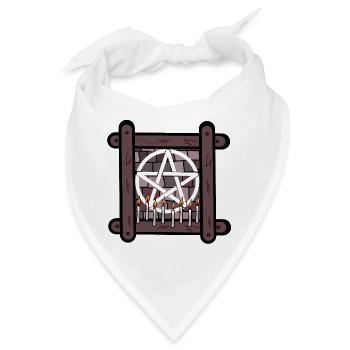 Okkult Spirituell Satan Ritual Teufel Pentagramm - Bandana - Weiß - Vorne