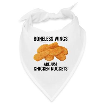 Chicken Nuggets Knochenlose Flügel Feinschmecker Lustiger Spruch - Bandana - Weiß - Vorne