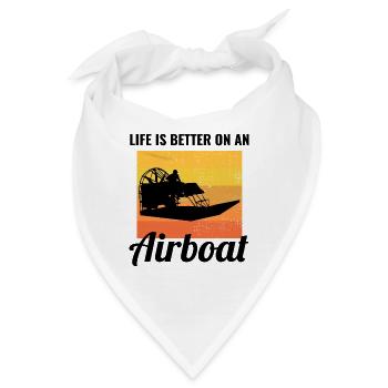 Airboat Fanboat Airboating Planeboat Swamp Boot - Bandana - Weiß - Vorne
