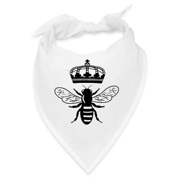 Bienenkönigin mit Krone - Bandana - Weiß - Vorne