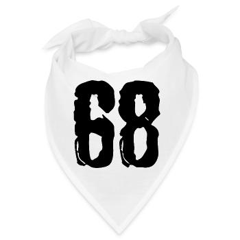 68 Zahl Trikot - Bandana - Weiß - Vorne